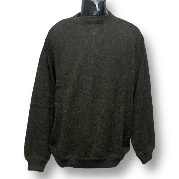 Peru Unlimited L Alpaca Wool Sweater Olive Green Crew Neck Pullover Knit NWT - Picture 1 of 7